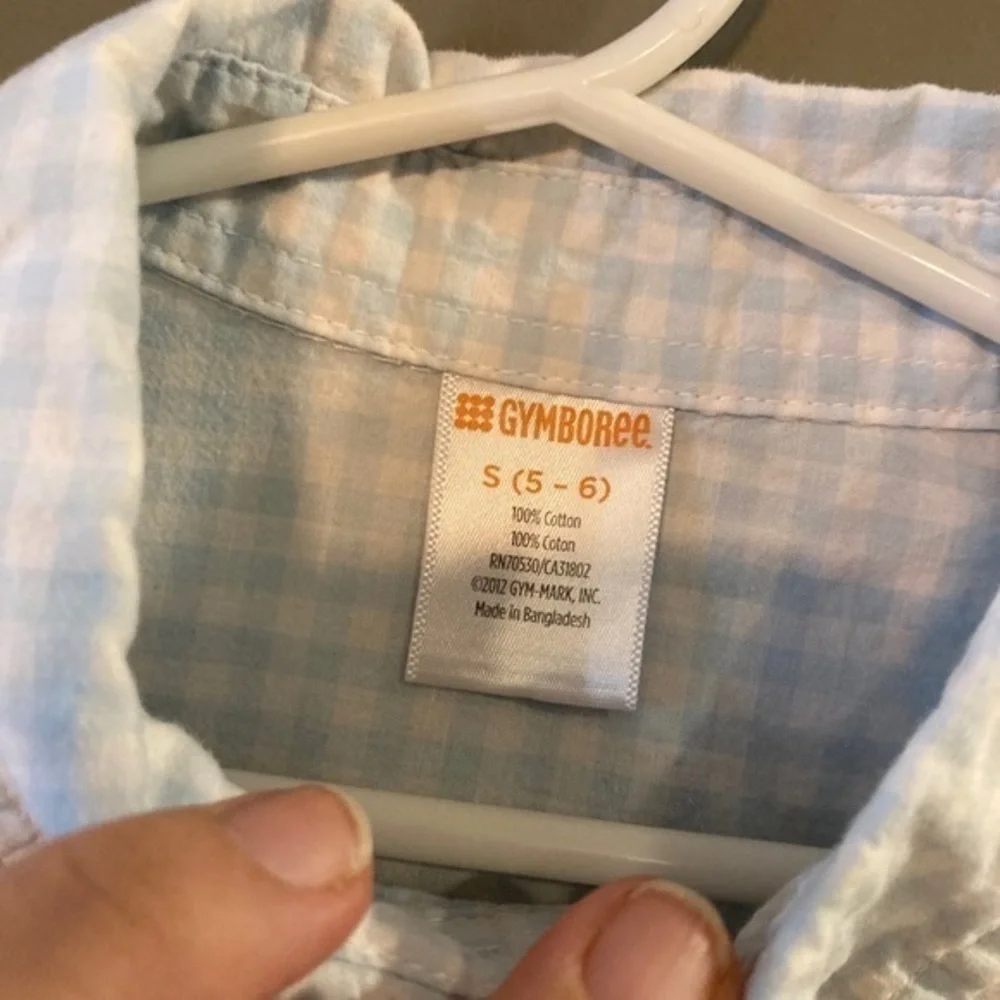Gymboree Size Small Light Blue and White Button-Up Shirt